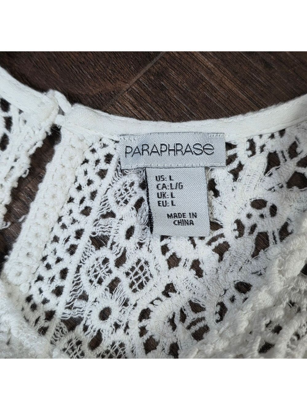 Paraphrase White Crochet Lace T-Shirt Blouse - Picture 7 of 8
